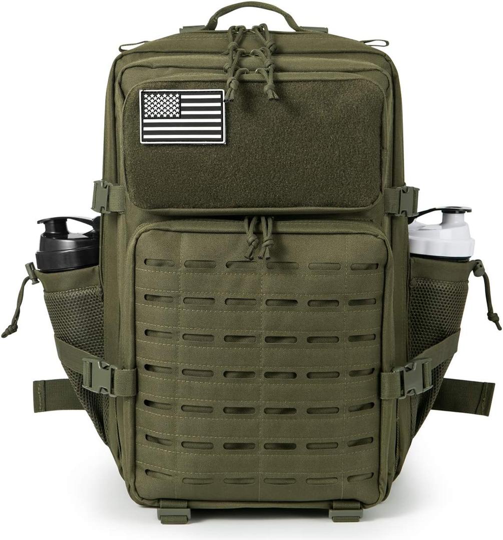 QT&QY 25L/45L Military Tactical Backpack For Men Molle Daypack 3 Day Bug Out Bag Hiking Rucksack With Bottle Holder