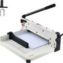 VEVOR Heavy Duty Paper Cutter, 12" Industrial Commercial Guillotine Paper Cutter for A4 Paper, 400 Sheet Capacity, Solid Steel Construction, Stack Paper Trimmer for Office Home School Shop, White