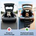 Dog Steps for Car, Truck and SUV - Foldable Pet Stairs for Large Dogs with Non-Slip Rug Surface, Lightweight Dog Ramp Holds Up to 250lbs, 5 Steps (Black Metal Fram, 5 Steps)