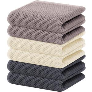 Homaxy 100% Cotton Waffle Weave Kitchen Dish Towels, Ultra Soft Absorbent Quick Drying Cleaning Towel, 13 x 28 Inches, 6-Pack, Mixed Color