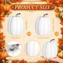 VioraWhite 6 Pcs Large White Pumpkins for Outdoor Porch Halloween Decor
