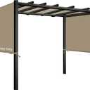 Universal Canopy Cover Replacement for 17x6.8 Ft Outdoor Pergola Structure, Garden Pergola Shade for Gazebo Patio Porch Balcony, Outdoor Waterproof Pergola Canopy Top(Cover Only) (Khaki)