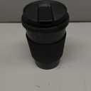 Portable Coffee Cup with Ceramic Bowl & High-Temperature Silicone | Unique Concealable Style for Gatherings(Midnight Dark)