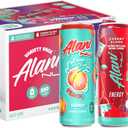  Alani Nu VARIETY PACK CHERRY SLUSH, JUICY PEACH, HAWAIIAN SHAVED ICE Sugar Free, Low Calorie Energy Drinks, 200mg Caffeine, Biotin B Vitamins, Zero Sugar, 10 Calories, 12 Fl Oz Cans, 12 Pack, No BB Date