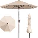 PatioKingdom Auto-Tilt 9FT Patio Umbrella Outdoor with 8 Sturdy Fiberglass Ribs,Market Table Umbrella for Pool,Backyard,Deck and Garden