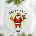 Santa Says 67 Christmas Ornament 2025, Funny 6 7 Meme Ornament, Funny Christmas Ornaments 2025, Santa Ornaments for Tree, 67 Meme Gifts, Stocking Stuffers for Teens Pack of 2