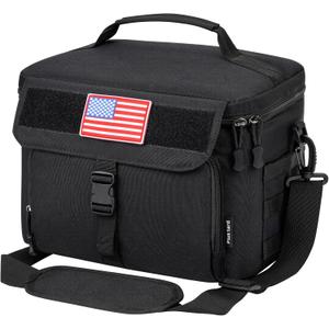 Ronyes Tactical Lunch Box for Men,Large Insulated Lunch Bag with Shoulder Strap,Heavy Duty lunchbox Cooler MOLLE Webbing, Leakproof Pail for Work Camping Fishing-Black