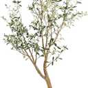 Artificial Olive Tree with White Pot - 7.5FT Faux Olive Tree for Home Decor
