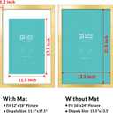 LaVie Home 16x24 Picture Frame Gold Poster Frame,Display Pictures 12x18 with Mat or 16x24 Without Mat, Stable and Sturdy Frame and Polished Plexiglass, Horizontal and Vertical Format of The Walls