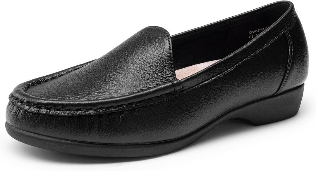 DREAM PAIRS Women's Loafers Slip On Casual Comfortable Lightweight Business Work Office Flat Shoes with Arch Support (10, Black)