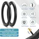 Hycline 2-Pack Mountain Bike Tires Set: 20/24/26/27.5-inch Folding Replacement High-Performance Wear-Resistant Bicycle Tires and Pair Inner Tubes with Tire Levers for MTB Off-Road Bike