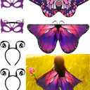 Gejoy 6 Pieces Butterfly Costume with Mask Antenna Headband Halloween Party