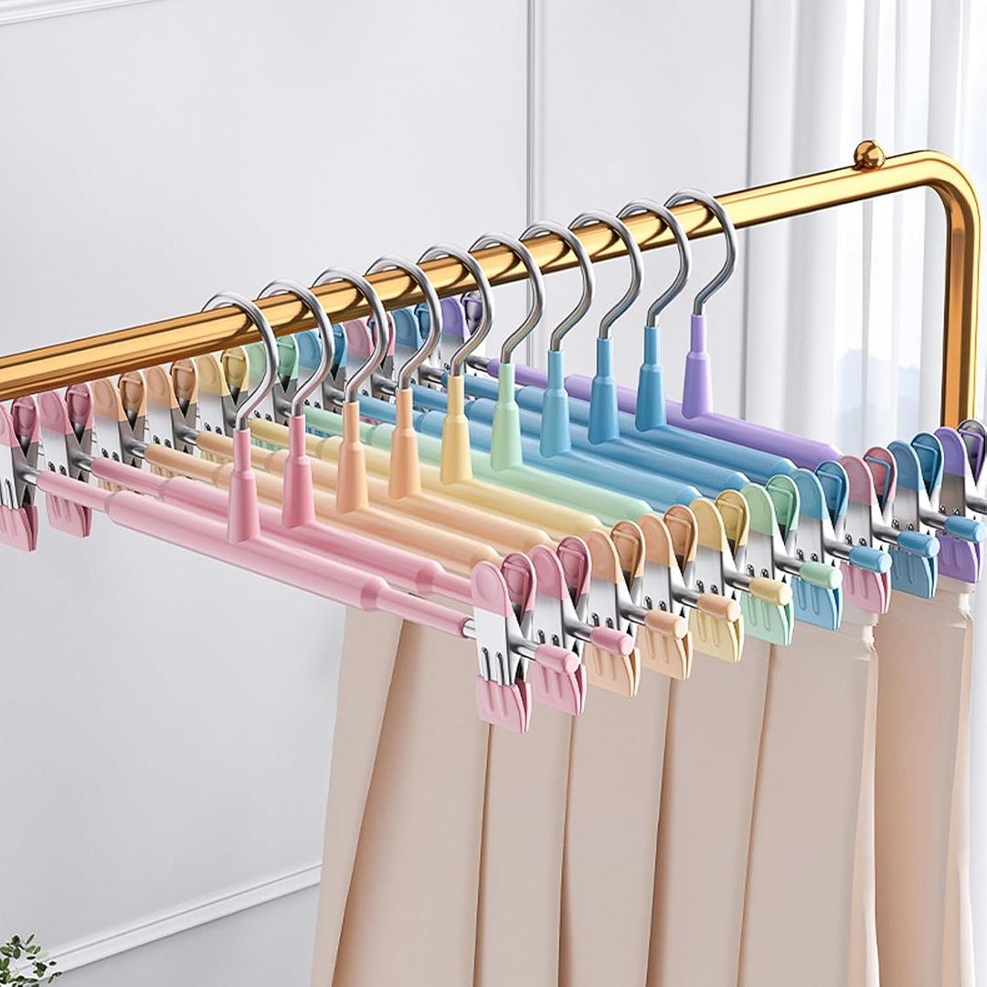 SLMT Skirt Hangers with Clips 21 Pack Pant Hangers for Women and Men Metal Clip Hangers for Shorts