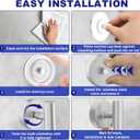 Bntuk Suction Cup Hooks, Shower Hooks for Inside Shower Removable Towel Hooks for Bathroom Window Glass Mirror Tile, Bath Robe Looafh Hook for Hanging Waterproof & Rustproof, Silver(4 Pack)