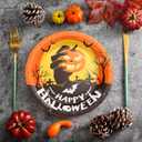 Serves 32 Halloween Party Plates Paper Plates Disposable Plates, 7''Round Plate Party Supplies