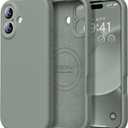 LOVE 3000 Designed for iPhone 17 Case, Premium Silicone [Compatible with Magsafe][Soft Anti-Scratch Microfiber Lining] Shockproof Protective Phone Case for Men Women 6.3", Calke Green