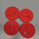 4 Pack Silicone Lids for Glass Cups with Bamboo Lids and Straws, 2.75inch/70mm Silicone Lids for 16OZ 20OZ 24OZ Glass Cups Red