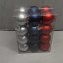 Leitee Christmas Hanging Ball Patriotic Tree Ornament Decoration Wedding Hanger Ball for Christmas Tree, 2.36 in(Red, Navy Blue, White,24 Pcs)