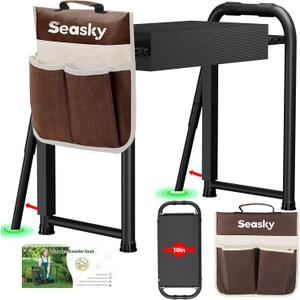 seasky Foldable Garden Kneeler and Seat, Anti-Tipping Gardening Bench Widened Thick Soft Kneeling Pad, Heavy Duty Gardening Stool with Tool Bag,Gardening Gift for Women