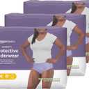 Amazon Basics Incontinence Underwear for Women, Protective, Disposable, Postpartum, Maximum Absorbency, Medium, Lavender, 60 Count (3 Packs of 20)