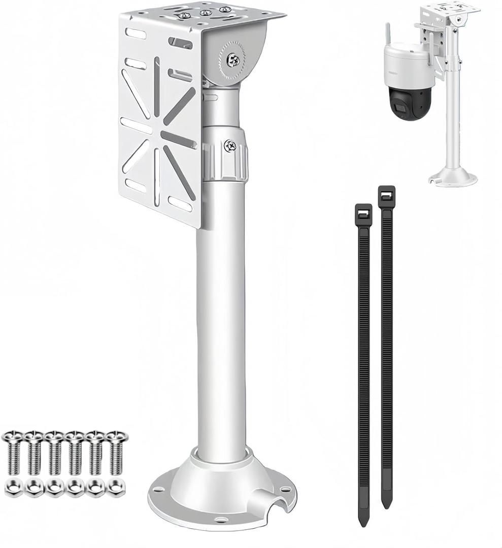 I-Type Telescopic Security Camera Mount Kit with L-Shaped Metal Adapter - Heavy-Duty Bracket for Indoor/Outdoor Use, Fits Most CCTV Dome/IP/PTZ Cameras Solar Panel