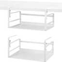 Nxconsu 2Pack Under Shelf Storage Basket Organizer Hanging Holder for Kitchen Cabinet Pantry Cupboard Closet Desk Bookshelf Organization Space Saver Heavy Duty Slide-in Adjustable Mounting Clamp White