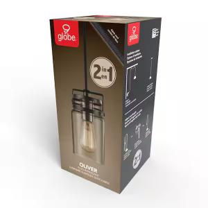 Globe Electric Oliver 1-Light Dark Bronze Plug-In or Hardwire Pendant Lighting with 15 ft. Cord 61109