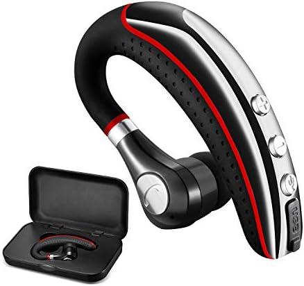 OPINAY Bluetooth Headset,Wireless v5.0 Business Bluetooth Earpiece in Ear Lightweight Sweatproof Earphones with Mic Work for Cell Phones for Office/Workout/Driving Red