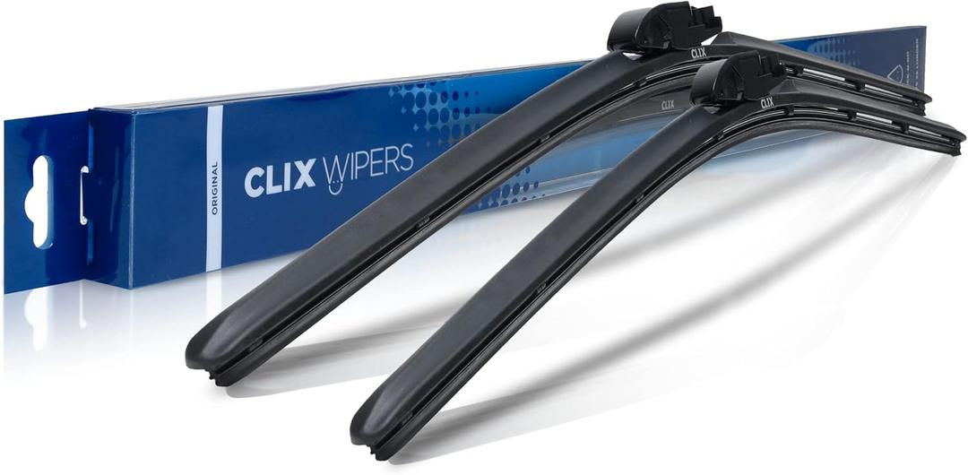 ClixWipers 18" + 18" High Performance Premium Automotive Replacement Windshield Wiper Blades, Passenger and Driver Side Wiper Blade Designed For All Weather & Winter Conditions (Set of 2)