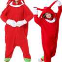 Unisex Animal Onesie Pajamas One Piece Cosplay Costume for Halloween (Red, S)