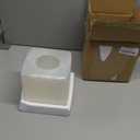 Elegant Smooth Shell Finish Square Resin Facial Tissue Box Cover Holder, Handcrafted Cube Tissue Box Covers with Open Bottom for Bathroom Livingroom Kitchen Office Modern Home Decor Gifts