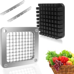Replacement Chopper 3/8 Blade,Commercial Vegetable Chopper Dicer Stainless Steel Blade and Pusher Block for Fruit Cutting Machine Tomato onion French Fries Cutter