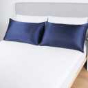 Lanest Housing Satin-Silk Pillowcase Queen, Blue Satin Pillowcase for Hair and Skin, Breathable, Super Soft, Cooling Pillow case Queen-Standard Size, Navy Blue