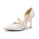 DREAM PAIRS Women's Closed Toe High Heels Stiletto Pointed Toe Strappy Pearl Elegant D'Orsay Dress Wedding Party Pumps Shoes, Size: 8.5