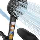 MakeFit Filtered Shower Head with Handheld-10 Modes High Pressure Showerhead with Built-in Power Wash,Long 71-inch Hose & Adjustable Bracket, Water Softener Filter Beads for Hard Water-Remove Chlorine (Matte Black)