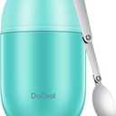 DaCool Food Thermo for Hot Food Insulated Food Jar 16 Ounce Vacuum Stainless Kids Lunch Thermo Container Bento for Kids Adult with Spoon Leakproof for School Office Picnic Travel Outdoors,Cyan Blue