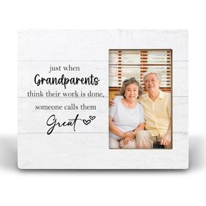 Promoted to Great Grandparents 8x10 Picture Frames, Great Grandparents Wood Photo Frame, Family Gifts Gift Picture Frame for Wall and Tabletop Display