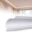 Pushglossy 8 PC 47.2"(total 31.5ft) Ceiling Crown Molding with LED Duct Kit