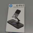 30W Magnetic Wireless Charger for Samsung, 6 in 1 Foldable Android Mag-Safe Charging Station for Tablet with Clock & 7 Color Light, Nightstand Charger for Galaxy S25 Ultra/Watch 8/Buds 3 Pro(Black)