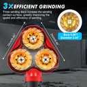 YUCHENGTECH 3 Head Concrete Grinder 4" Concrete Floor Grinder 2800W 6 Speed Concrete Surface Planer with Dust Extraction Shroud & Extendable Rod for Grinding Concrete Cement Marble Granite