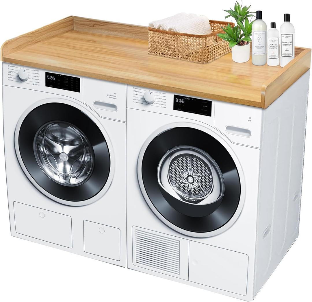 Royxen Laundry Countertop Solid Wood, Countertop for All Front-Loaded Washing Machine and Dryer, Extra Room for Laundry Room, Oak (54" x 27.5" x 2.5")