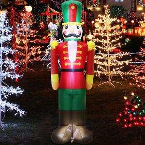 7 FT Christmas Inflatable Nutcracker Soldier Blow up with Build-in LED Lights, Cute Xmas Gift Box for Indoor, Outdoor, Party, Yard, Garden, Lawn Blow Up Holiday Decoration