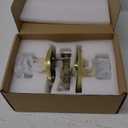 Glass Dummy Door Knob Interior, Gold Crystal Dummy Door Knob for Bifold Closet Doors, Satin Brass 2 Pack