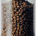 Ground Coffee Glass Container Airtight 10 oz  Pop Top Ground Coffee Canister with CO Valve, 0.63lb Coffee Bean Container, UV Resistant