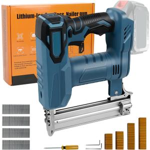 Cordless 18 Gauge Brad Nailer for Makita 18V LXT Battery, 2 in 1 Electric Stapler Nailer with 500 Nails and 500 Staples, Dual Protection Design, for Home Improvement, Woodworking (No Battery)