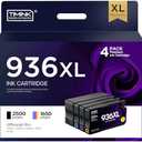Timink 936XL 936 Ink Cartridges Combo Pack Compatible Replacement with 936 936XL Ink Cartridges Work with Office Jet Pro 9110, 9120, 9130, 9730, 9720 Series Printers (BK/C/Y/M, Pack of 4)