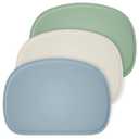 Cuddle Campus Set of 3 Silicone Placemats with Raised Edges for Kids,Toddlers,Babies, Non-Slip Dinning Table Mat, Baby Eating Mat, Food Mat Set 1