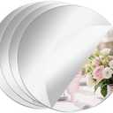 CEUQIESO 4 Pcs Acrylic Round Mirrors, 12 inch Mirror Centerpieces for Tables, Circle Mirror Tiles Self Adhesive Mirror Stickers for Wall Home Living Room Bedroom Decor(Thickness 2 mm) (12 inch/30cm)