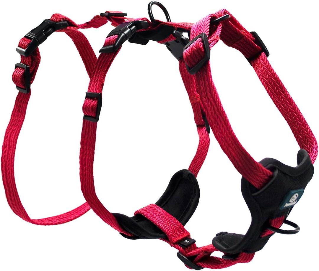 Escape Proof Dog Harness Medium Sized Dog, No Pull Front Clip Dog Harness, Adjustable, Durable, Breathable Pet Vest, No-Choke Harness for Large Dogs Outdoor Walking Training (Rose Red, S) (Small(Pack of 1))