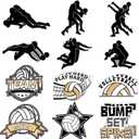 24 Pieces Large Size Volleyball Cutouts Volleyball Party Decorations 7-14 Inch Tall Sport Themed Gifts for Classroom Wall Bulletin Board Birthday Baby Shower Sport Decor